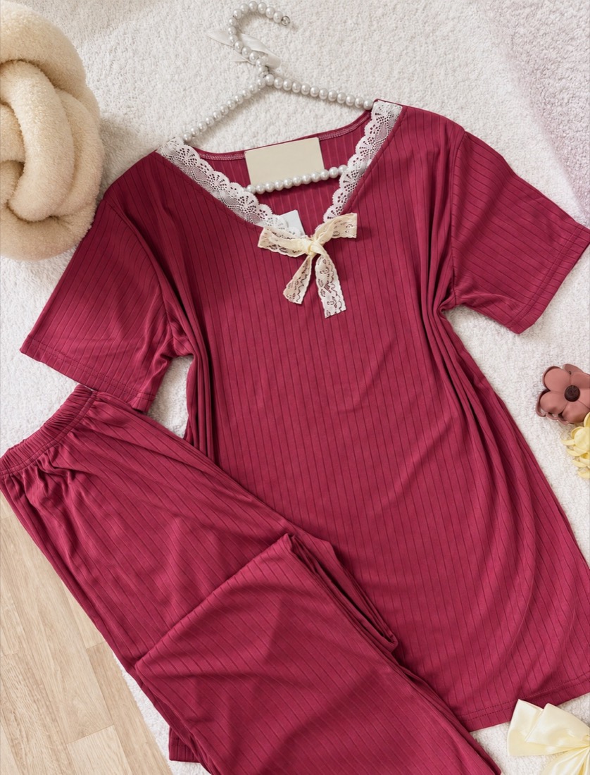 NO703# Women short sleeve loungewear set wholesale thumbnail 2