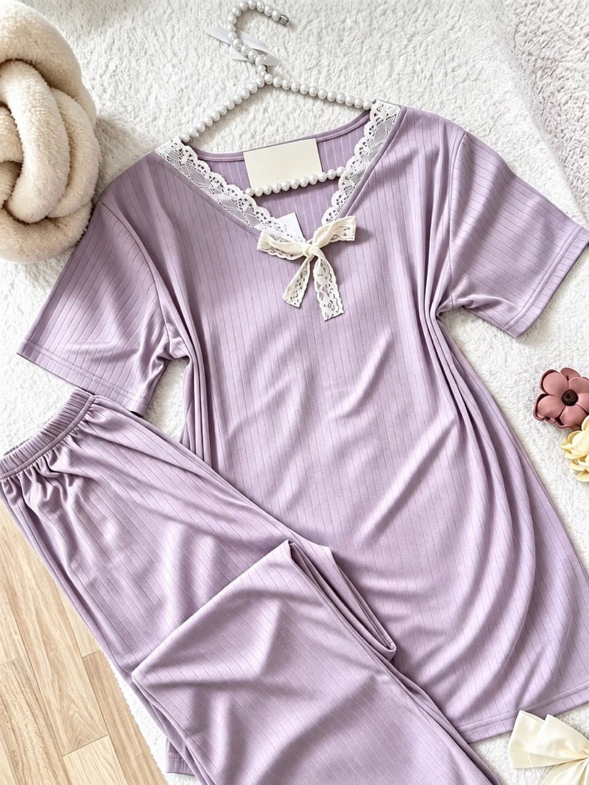 NO703# Women short sleeve loungewear set wholesale thumbnail 4