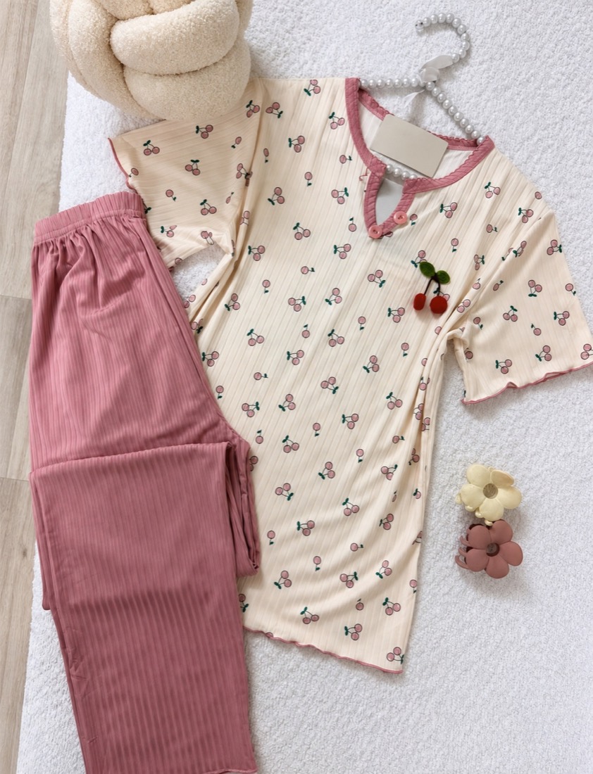 NO702# Women short sleeve printed pajama set supplier wholesale product image 3
