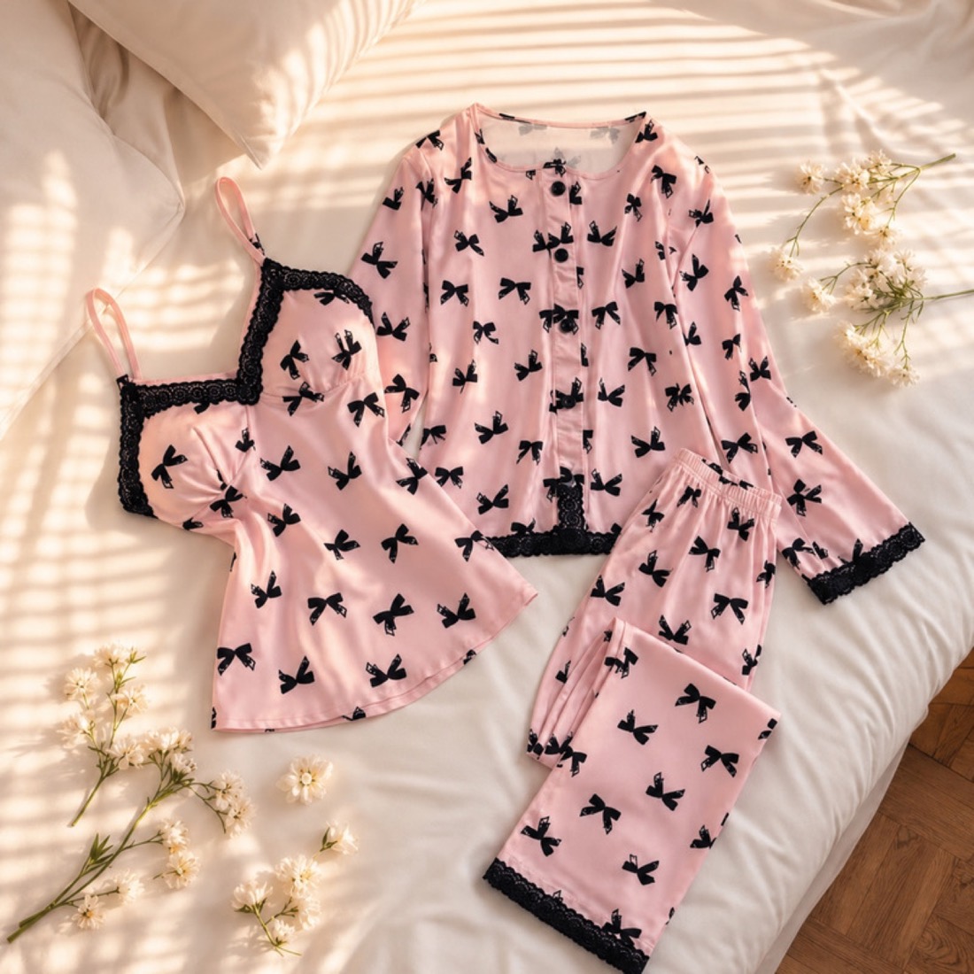 NO709# Women butterfly print pajama set for private label wholesale product image 1