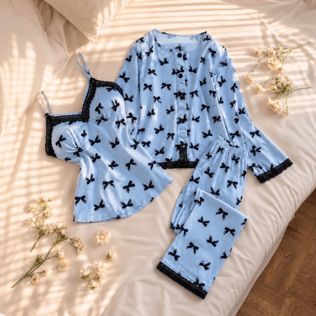 NO709# Women butterfly print pajama set for private label wholesale product image 2
