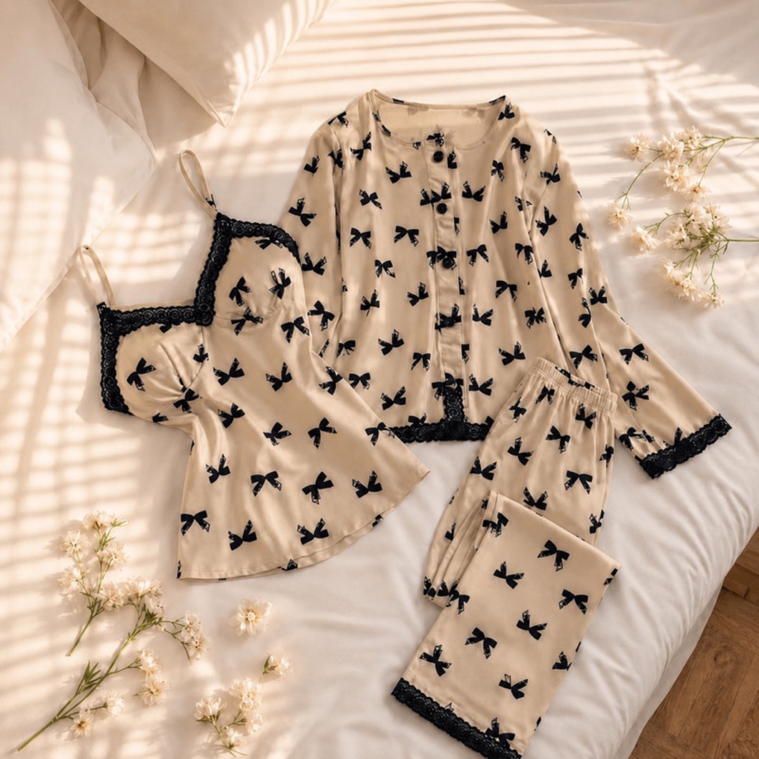 NO709# Women butterfly print pajama set for private label wholesale product image 3