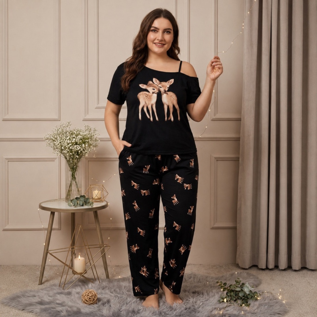 NO711# Women printed pajama set for Middle East wholesale wholesale product image 3